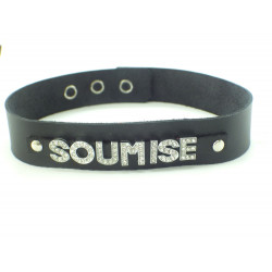 Collier en cuir noir pour Soumise