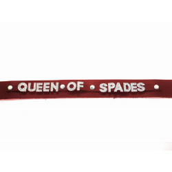 Collar de cuero rojo QUEEN OF SPADES