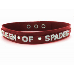 Collier en cuir rouge QUEEN OF SPADES