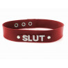 Collier en cuir rouge SLUT Collier en cuir rouge SLUT