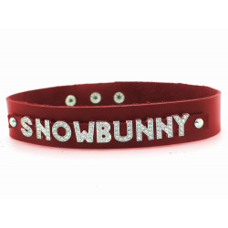 Collier en cuir rouge SNOWBUNNY