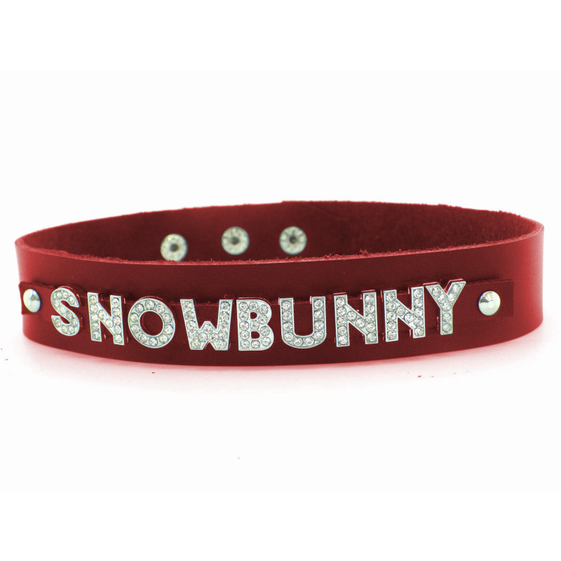 Collier en cuir rouge SNOWBUNNY Collier en cuir rouge SNOWBUNNY