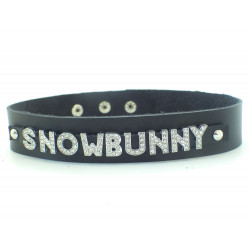 Collier en cuir noir SNOWBUNNY