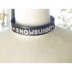 Collier en cuir noir SNOWBUNNY
