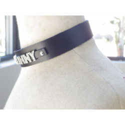 Collier en cuir noir SNOWBUNNY
