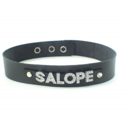 Collier en cuir noir pour Salope