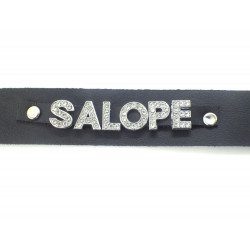 Collier en cuir noir pour Salope