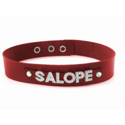 Collier en cuir rouge pour Salope