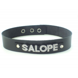Collier en cuir noir pour Salope