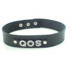 Collier en cuir noir QOS - Queen Of Spades