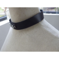 Collar de cuero rojo QOS - Queen Of Spades