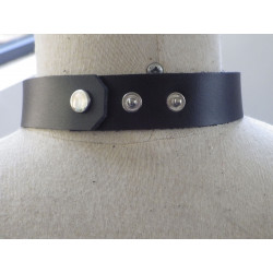 Collar de cuero rojo QOS - Queen Of Spades