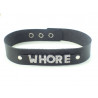 Collier en cuir noir WHORE Collier en cuir noir WHORE
