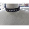 Collier en cuir noir WHORE Collier en cuir noir WHORE