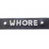 Collier en cuir noir WHORE Collier en cuir noir WHORE