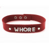 Collier en cuir rouge WHORE Collier en cuir rouge WHORE