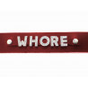 Collier en cuir rouge WHORE Collier en cuir rouge WHORE