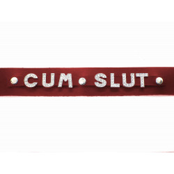 Collar de cuero rojo CUM SLUT