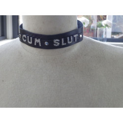 Collar de cuero rojo CUM SLUT