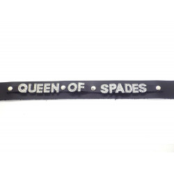 Schwarze Lederkette QUEEN OF SPADES